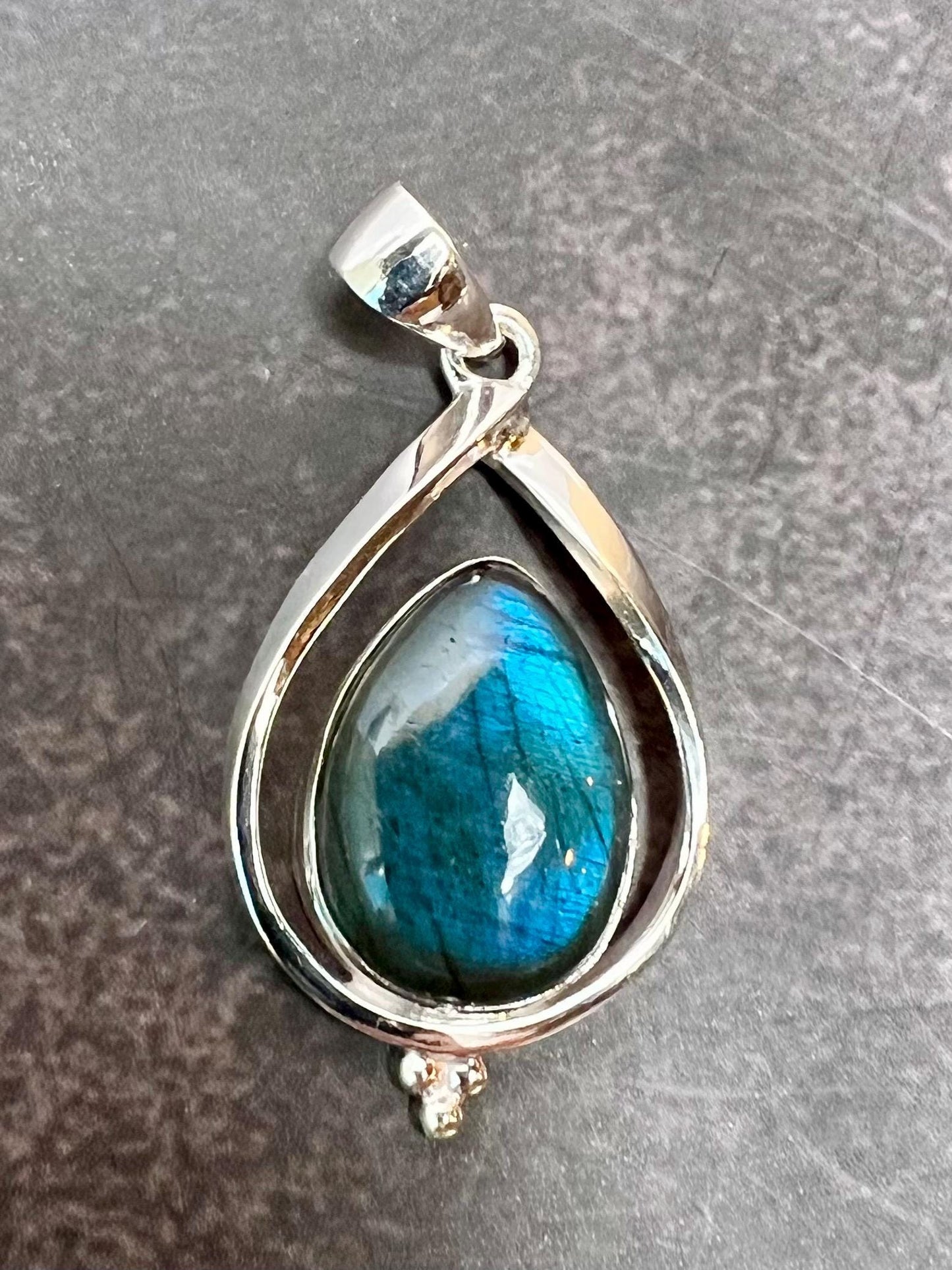 Sterling Silver 925 Pendant - Labradorite, Rose Quartz, or Tiger Eye - Jade Bear Gems 