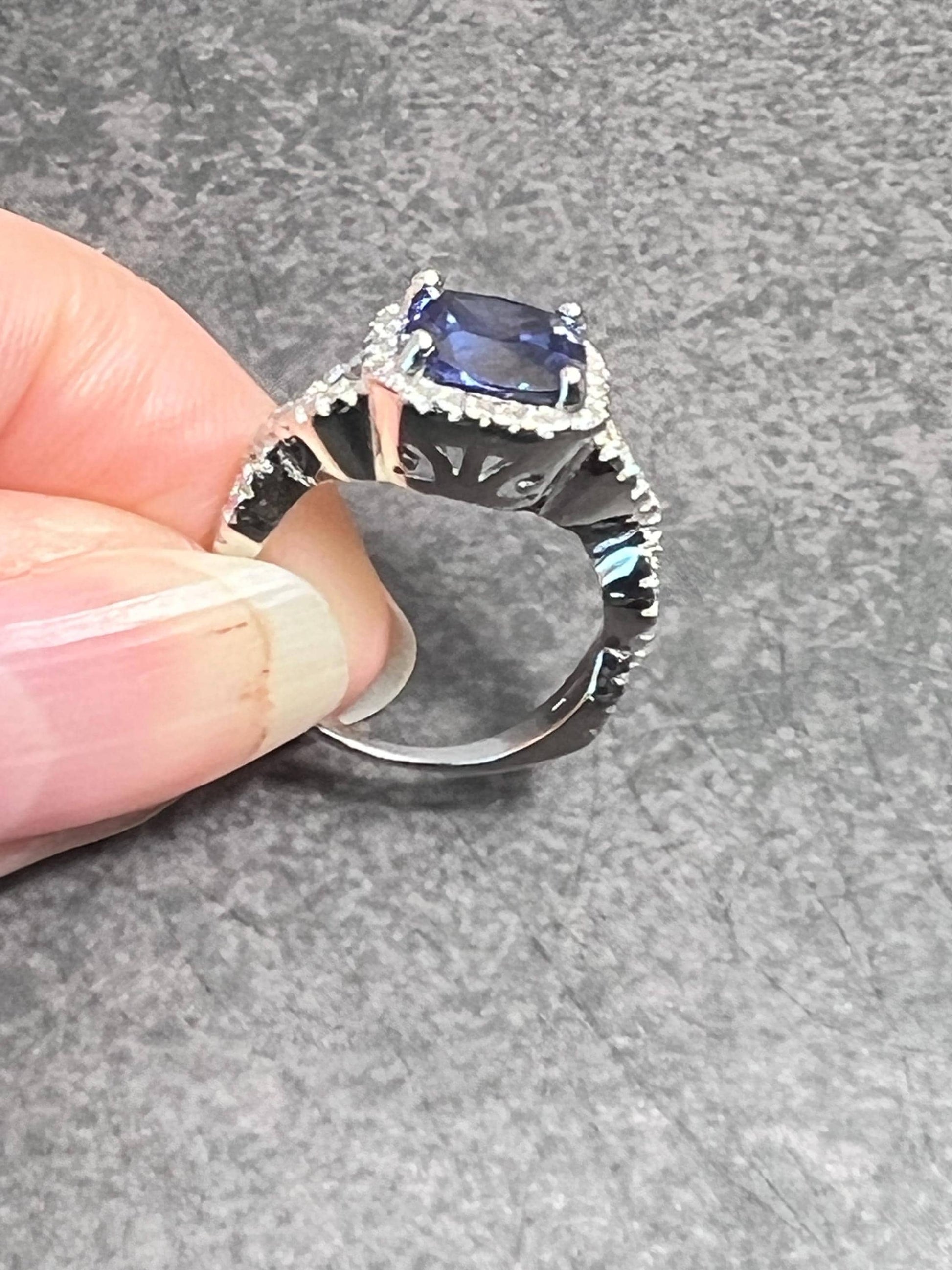 Tanzanite Infinity Ring Wedding ring Natural Tanzanite Anniversary ring 925 sterling silver ring December birthstone solitaire ring - Jade Bear Gems 