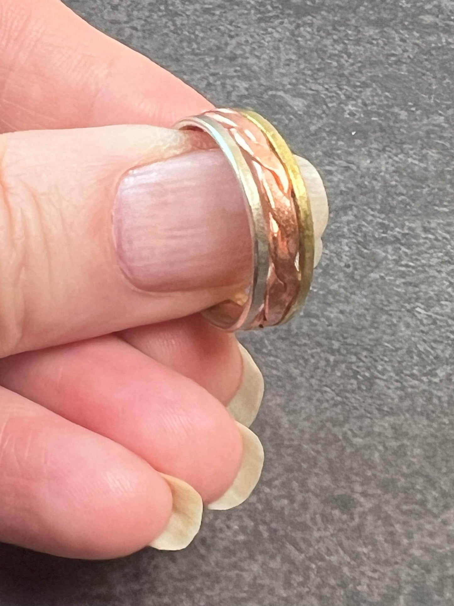 Twisted Center Copper Ring - 6mm Copper Band - Handcrafted Copper Rings - Unisex - Jade Bear Gems 