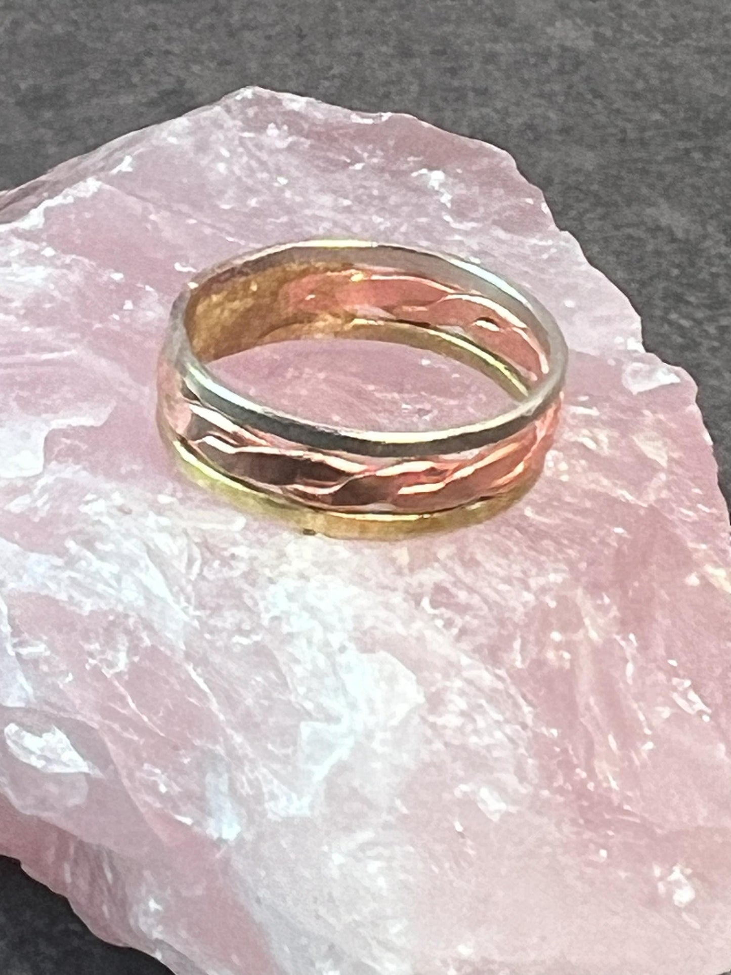 Twisted Center Copper Ring - 6mm Copper Band - Handcrafted Copper Rings - Unisex - Jade Bear Gems 