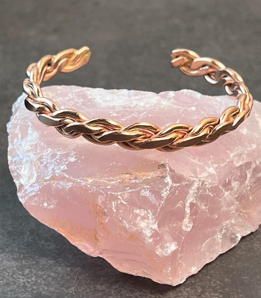 Men's Copper Bracelet, Copper Cuff Bracelet, Adjustable Copper Jewelry - Jade Bear Gems 