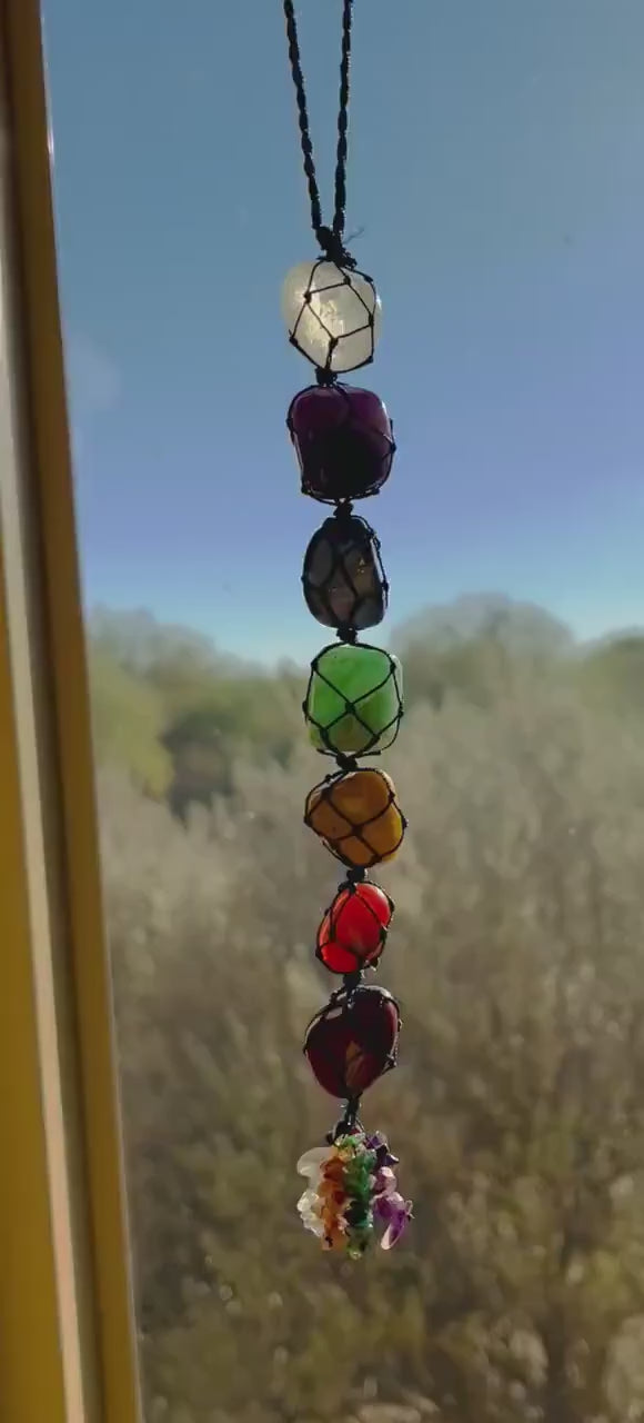 Beginner Crystal Set, 7 Crystals Starter Kit, Starter Crystals Set, Hanging Chakra, Great Gift - Jade Bear Gems